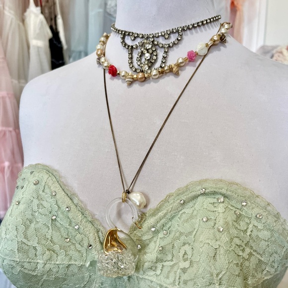 Free People 💗 vintage rhinestone princess tier choker - Picture 3 of 5